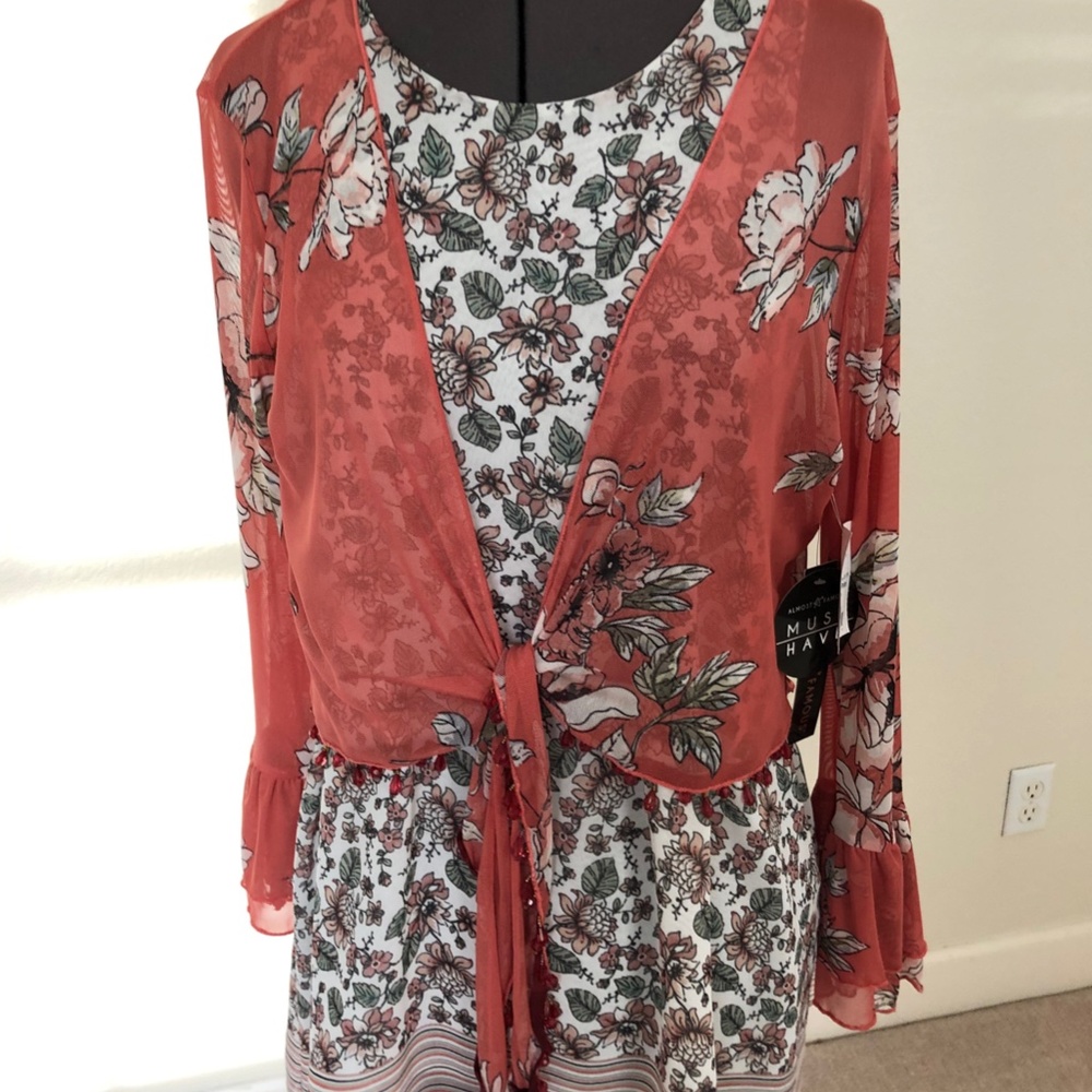Max Studio Top Bundled with Mesh Tie Jacket
